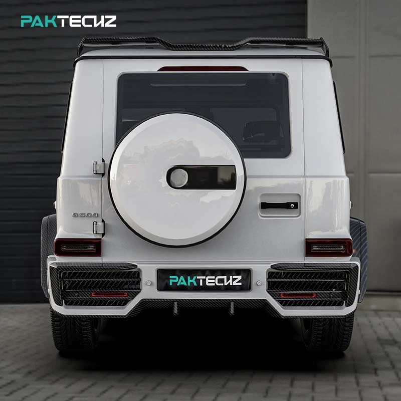 Paktechz Dry Carbon Fiber Parts Body Kit Rear Bumper for Mercedes Benz G500 G550 G63 W464