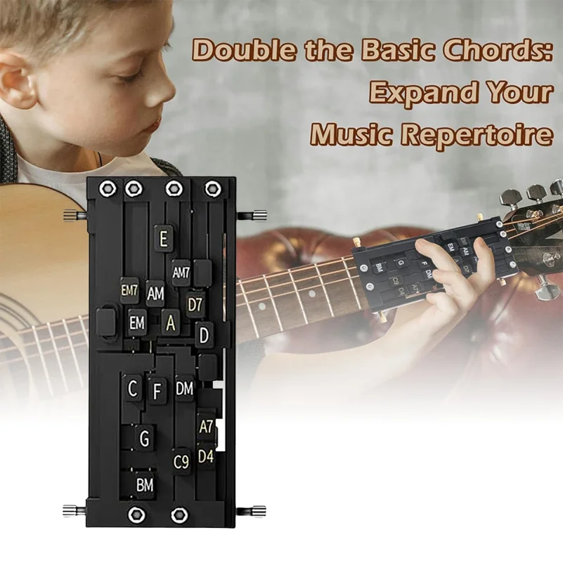 Miwayer Guitar Chord Tool – One-Key Chord Helper, 16+ Chords, Easy to Play, No Finger Pain, for Acoustic Guitar Beginners Pract