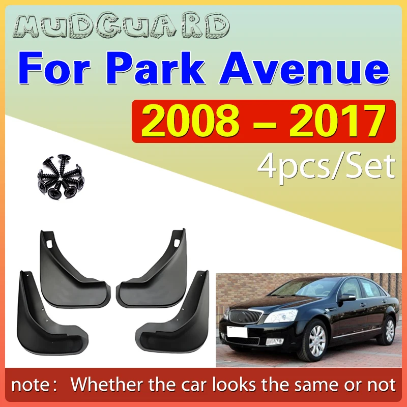 For Buick Park Avenue 2008-2017 GM Platform Mud Flaps 4Pcs Soft Rubber Splash Guards Executive Sedan OEM Style Perfect Fit