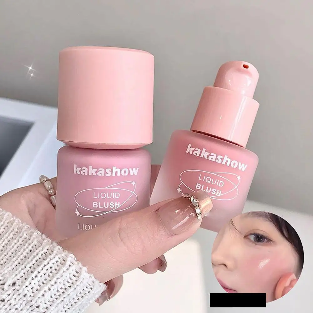 Weiches hellrosa flüssiges Rouge, langlebiges natürliches Konturierungs-Make-up, wasserdichtes Gesichtsrouge, koreanisches Rouge, gesättigtes Rouge, D2I6