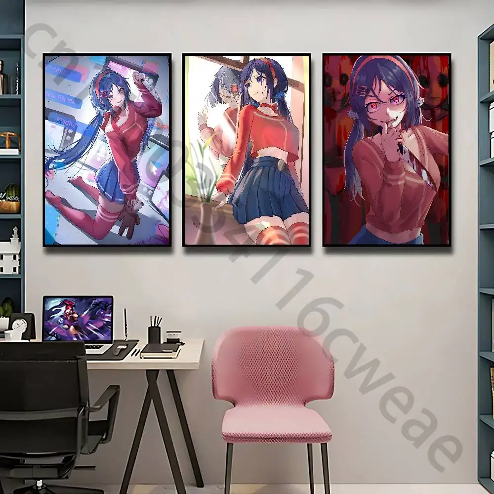 M-MiSide Cute Girl M-Mita Wall Art Poster Print Wall Decor for Living Room Bedroom Home Decoration