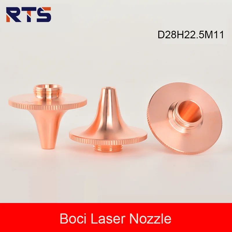 RTS BOCI High Power D28 M11 H22.5 Bevel Laser Cutting Nozzle Sloping Anti-collision Copper Nozzles For ProCutter BLT Series