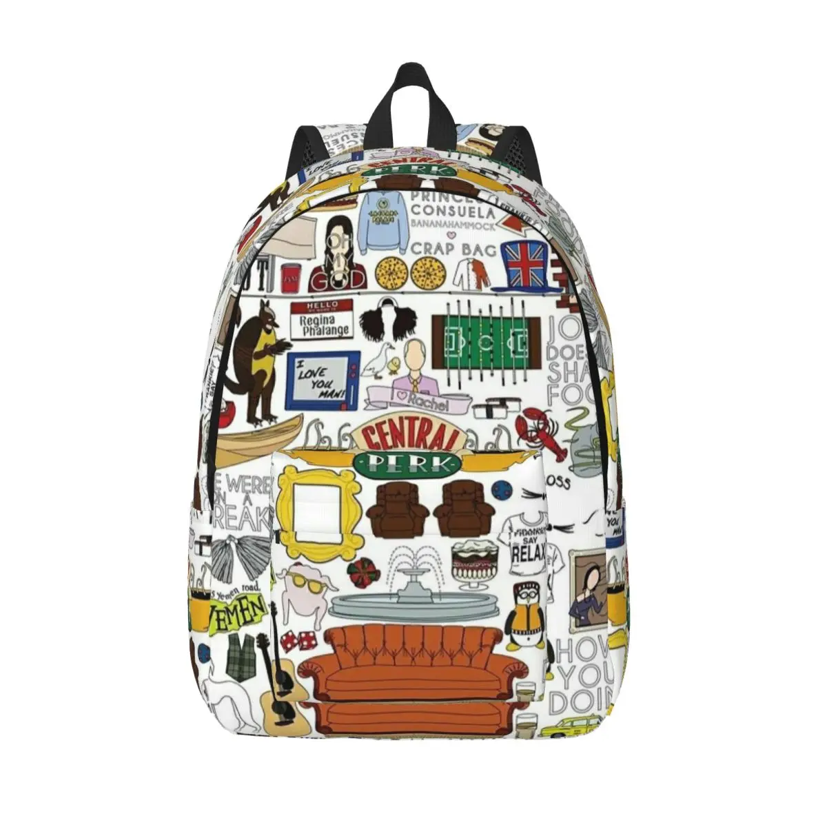

Friends Kee American TV Series Backpack Middle High College School Student Central Perk Bookbag Teens Daypack Sports