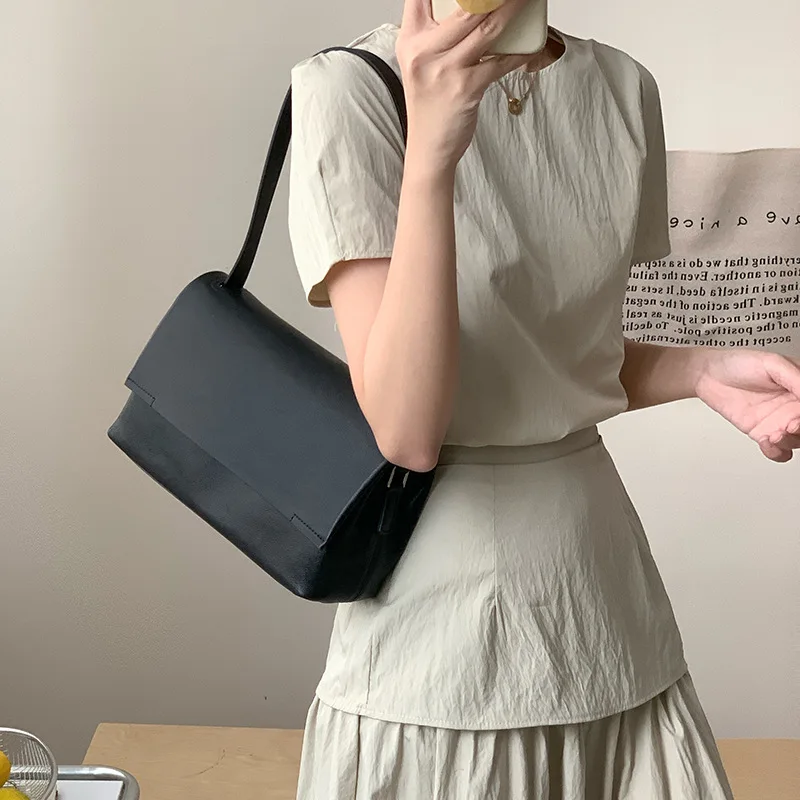 

Простая женская сумка-мессенджер из натуральной кожи растительного дубления, новинка 2025 года, дизайнерская роскошная сумка через плечо/на плечо