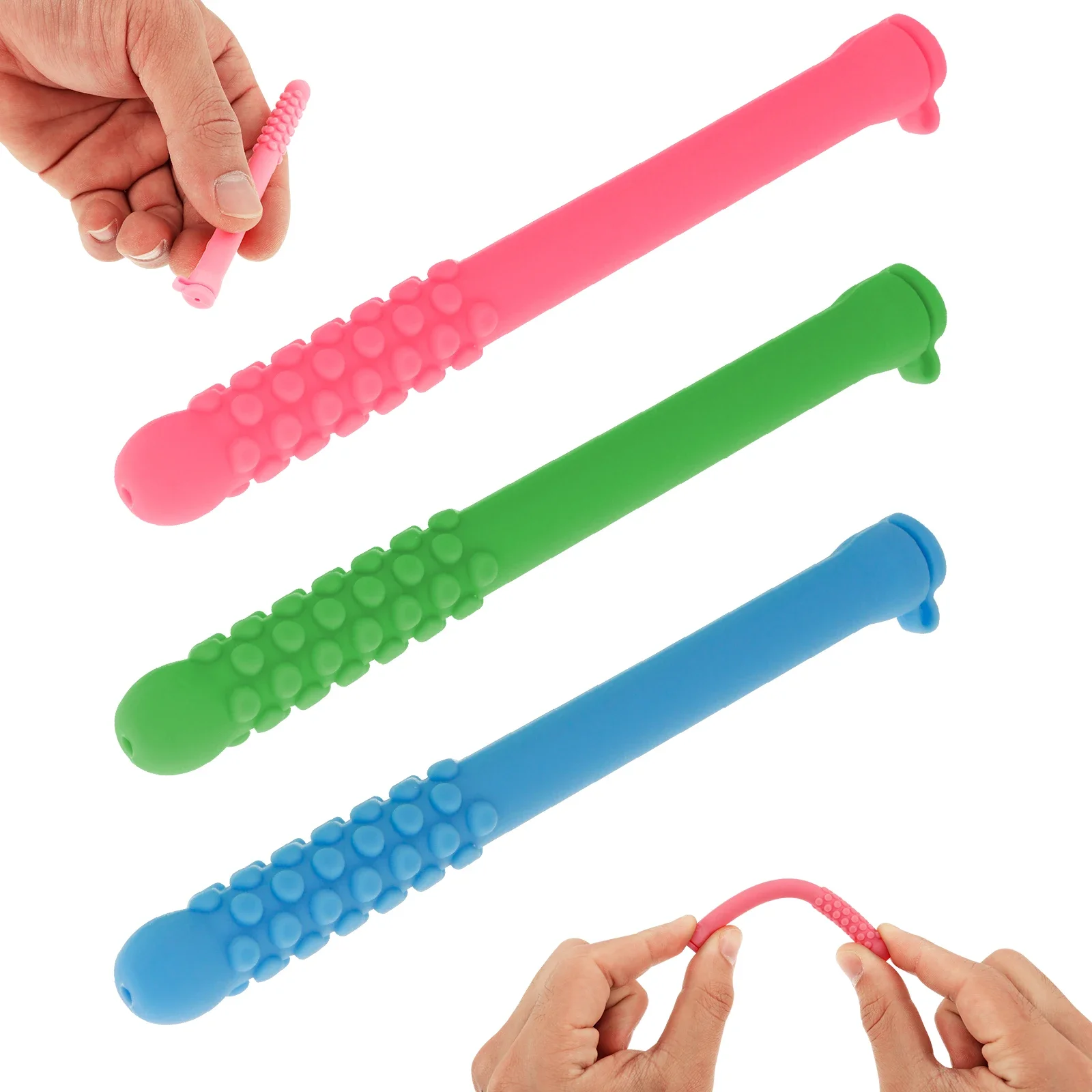 

3Pcs Chewable Essential Oil Breath Stick Portable Silicone Breather Quit Smoking with Essential Oil for Aromatherapy on The