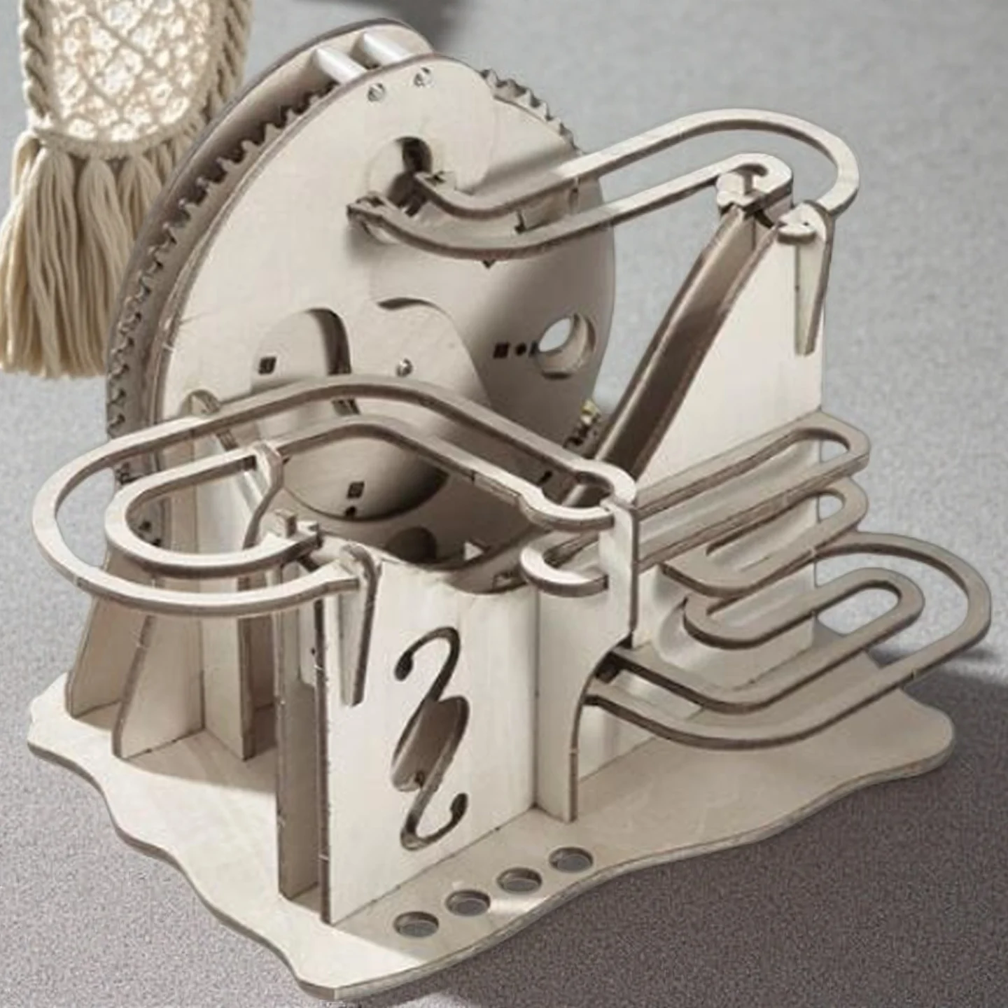 OUZEY 3D โมเดลไม้สร้างรางลูกแก้วและกังหันน้ำ - ชุดประกอบแบบกลไก DIY ของเล่น STEM เสริมสร้างทักษะสำหรับผู้ใหญ่และวัยรุ่นอายุ 14 ปีขึ้นไป