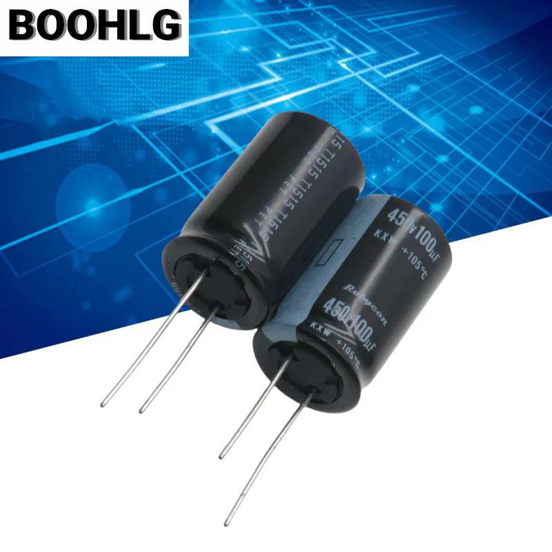 5PCS original 100UF 450V ruby ​​RUBYCON capacitor 450V 100UF image 2