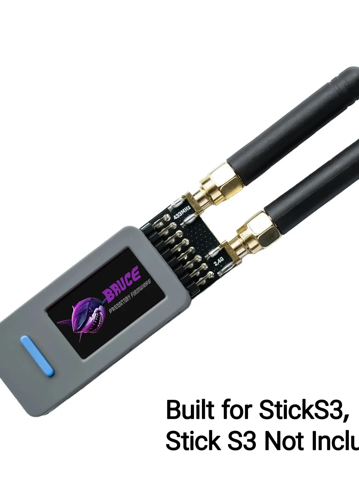 M5Stack StickS3 PINGEQUA RF Pack S3 CC1101 433MHz NRF24L01 2.4G + moduł rozszerzeń PA LNA, przeznaczony dla Bruce, z podwójną pasmością i zewnętrzną anteną. — zdjęcie produktu 7