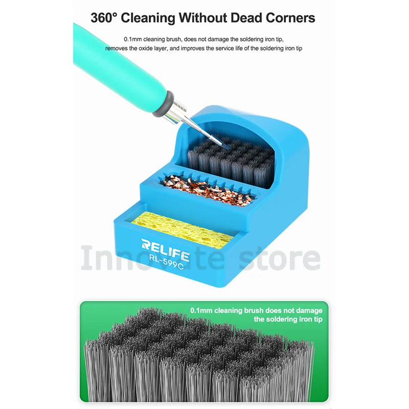 RELIFE RL-599C 3 en 1 Nettoyeur de Pointe à Souder pour Livres de Pointe de Fer à Souder 18/Boîte de Retrait Mini 360 ° Pointes ProHanovre Outil d'ImClassic
