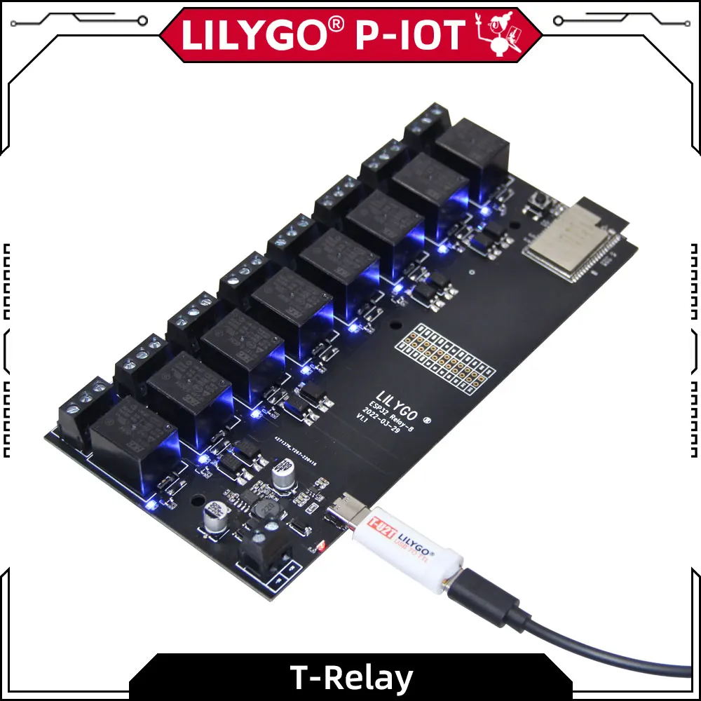 LILYGO® T-Relay ESP32 5V Relay Module 8 Channel With Optocoupler Isolation Wireless Development Board WIFI Bluetooth For Arduino