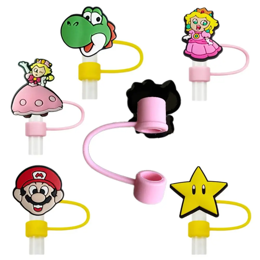 1-16pcs New Beautiful Princess Straw Cap,10MM Anti-splash straw plug, Reusable Drinking cup Accessories Straw cover Party Gift