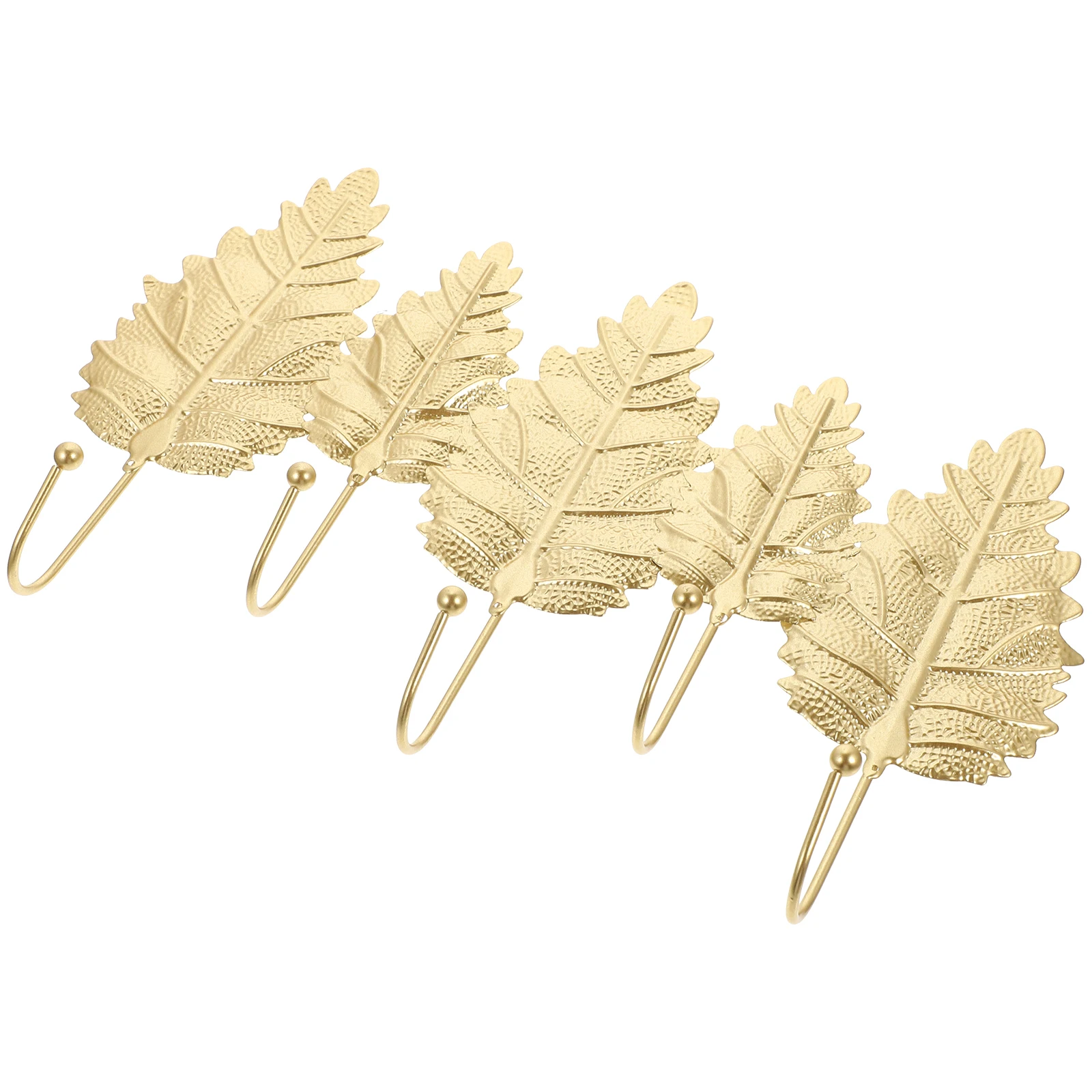 

Leaf Coat Rack Heavy Duty Wall Hooks Gold Home Decor 5Hooks Clothes Hanger Hat Rack Practical Kitchen