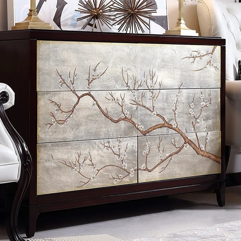 French neoclassical mahogany decorative cabinet, entrance cabinet, retro entrance table, living room storage storage cabinet