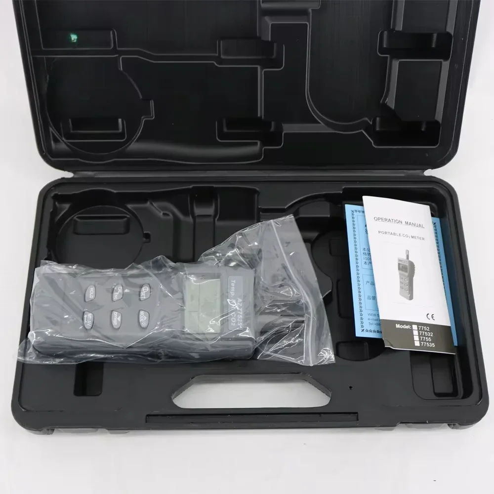 

AZ77535 Air Quality Monitor Carbon Dioxide CO2 Meter 9999ppm Temperature Humidity RH DP WBT Digital IAQ Tester