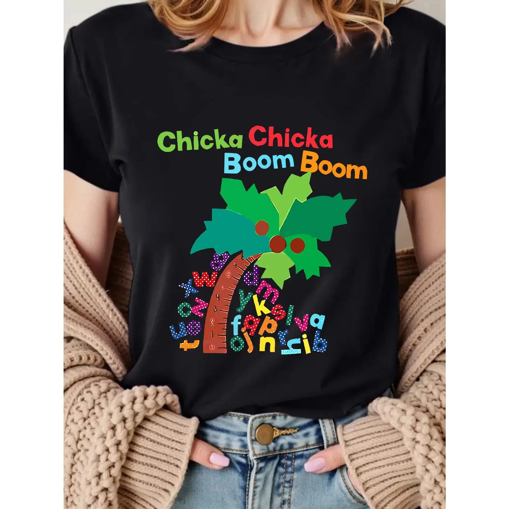

Term Begins Return to School Gift 1pc New Women'S Summer T-Shirt, Printed Short Sleeved TopSuitable for All Seasons