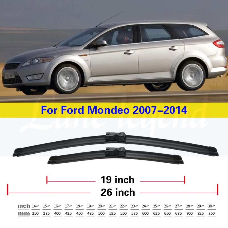 Front Rear Wiper Blades for Ford Mondeo MK4 2007 2008 2009 2010 2011 2012 2013 2014 Windshield Windscreen Window Car Accessories