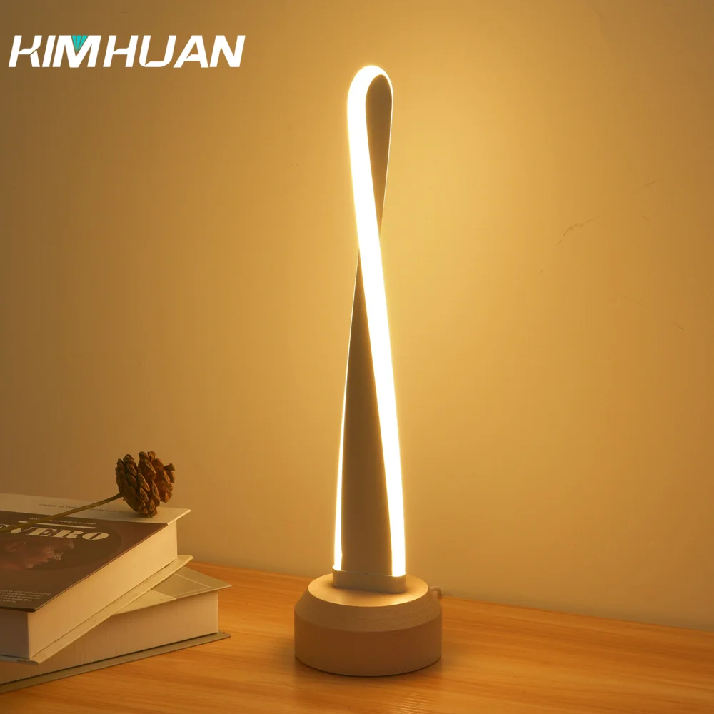 

Solid Wood Table Lamp RGB 7 Colours Light Night Light USB Interface Log Ambient Light Home Decoration Energy Saving Lamp