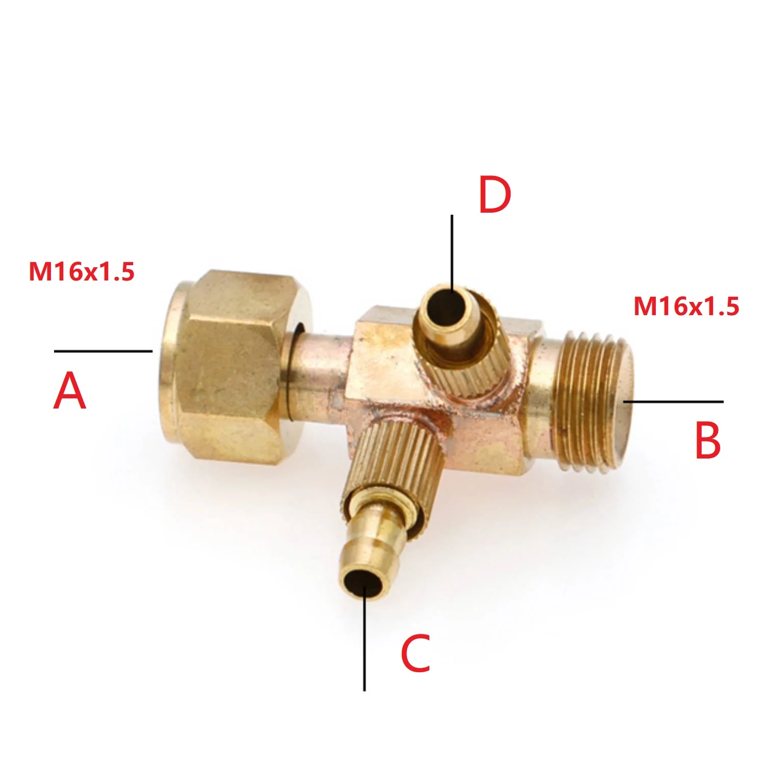 DIY Gas M16 M16x1.5mm TIG Welding Machine Use WP-18 WP 18 Water Cooled Torch Connector Adapter Brass Nut Welder Part