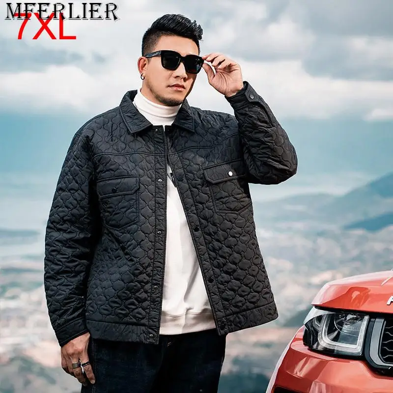 

Men's Autumn Winter Large size Fashion Brand Wear Plus size Large Personality Thin Cotton Jacket Coat 130kg 7xl men clothing