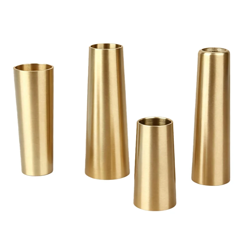 4PCS Tapered Leg Covers Brass Furniture Leg Covers 28mm~55mm Non-sealed Chair Table Leg Protectors Tapered Through Hole Covers 5