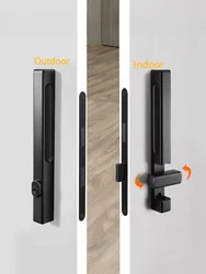 2023 New Ultra Beautiful Sliding Door Lock Sliding Door Lock Mute Indoor Bedroom Room Door Handle One-sided Invisible Lock