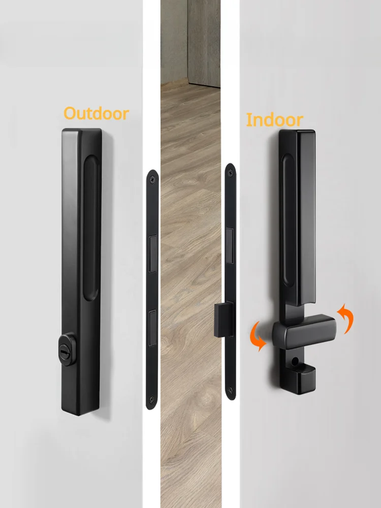 Fechadura de Porta Deslizante Ultra Bonita Maçaneta Muda Fechadura Invisível Unilateral Interior Quarto Novo 2023