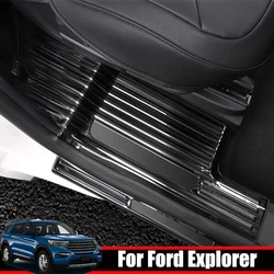 For Ford Explorer U625 2020 2021 2022 Stainless Steel Door Sill Scuff Plate Cover Door Welcome Pedal Threshold Bar Cover Trim