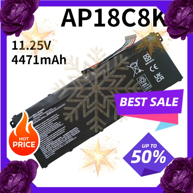 SWZY Laptop Battery 11.25V 4471mAh AP18C8K AP18C4K for Acer Aspire 5 A515-43-R057 R4MG R6F6 R6WW A515-44 R7NU R5UZ KT00304012