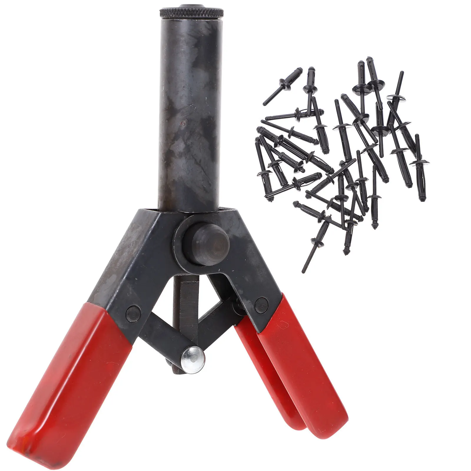 1pc Mini Kit pistola per rivetti Rivettatrice ergonomica con una sola mano Rivetti pom per pannelli porta Rivestimento automobilistico Nero