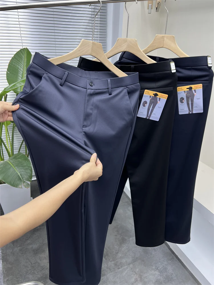 

Мягкие утепленные повседневные брюки для мужчин, прямые длинные брюки, осенне-зимняя модная городская одежда, стильные брюки Pampa&