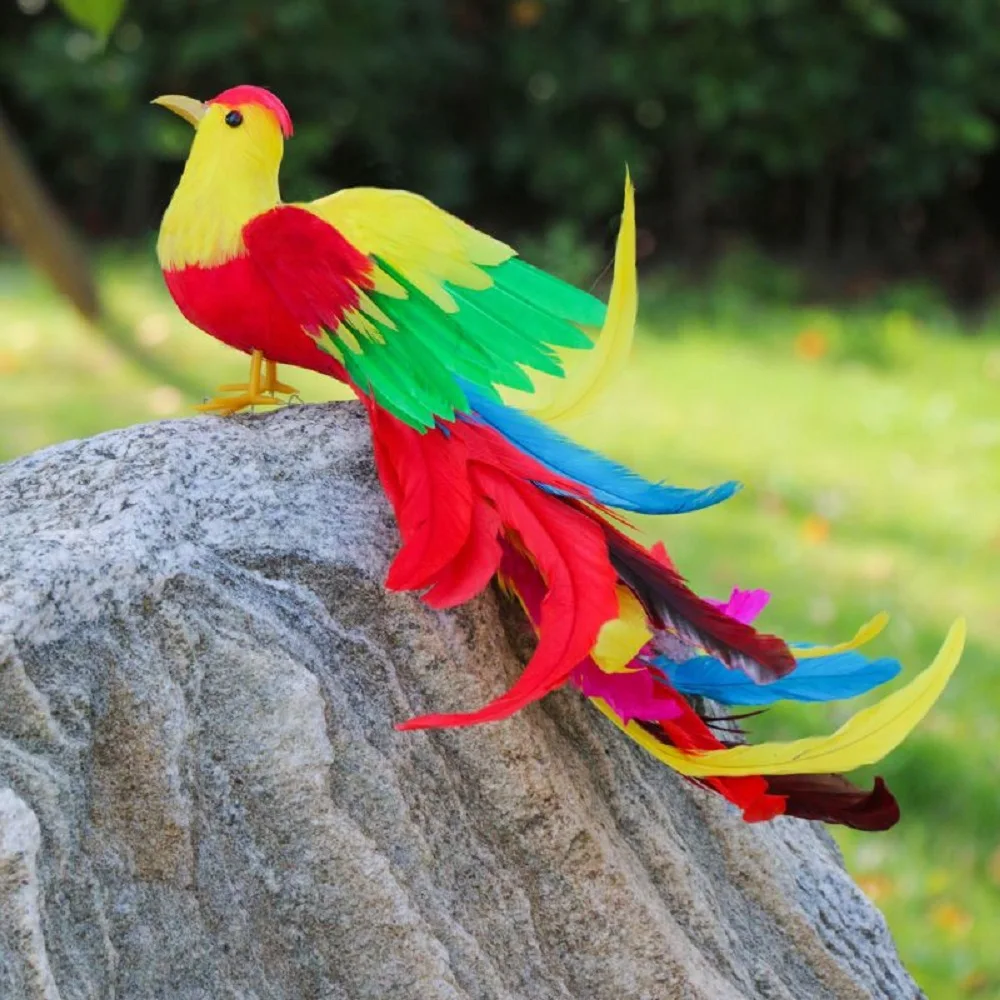 simulation colorful foam and feather long tail bird model artificial bird home decoration gift about 38cm h2967