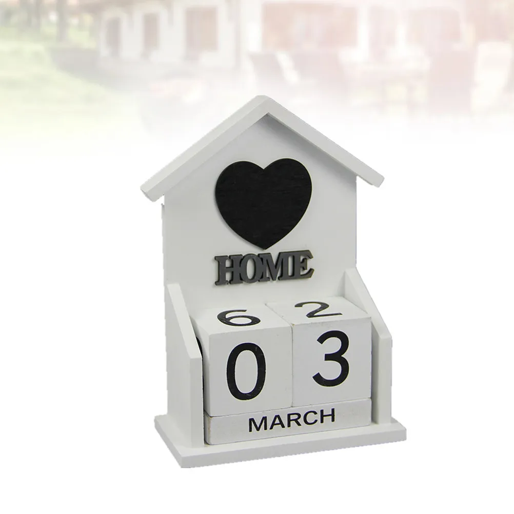 

Premium Wood Shaped Perpetual Calendar Stand Desktop Decoration DIY Date Adjustable Creative Adornment for Living Room