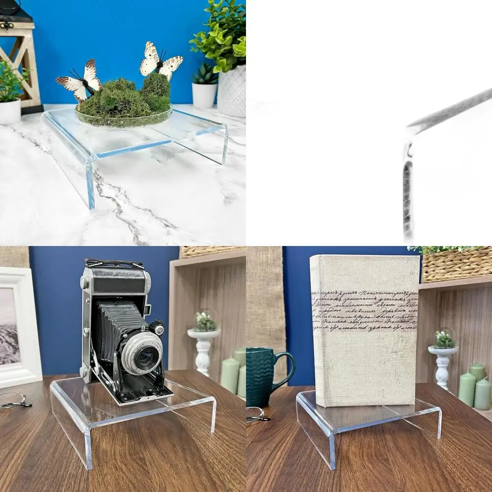 

Set of 3 Clear Acrylic Square Risers, 2 High, 7 Wide & Deep