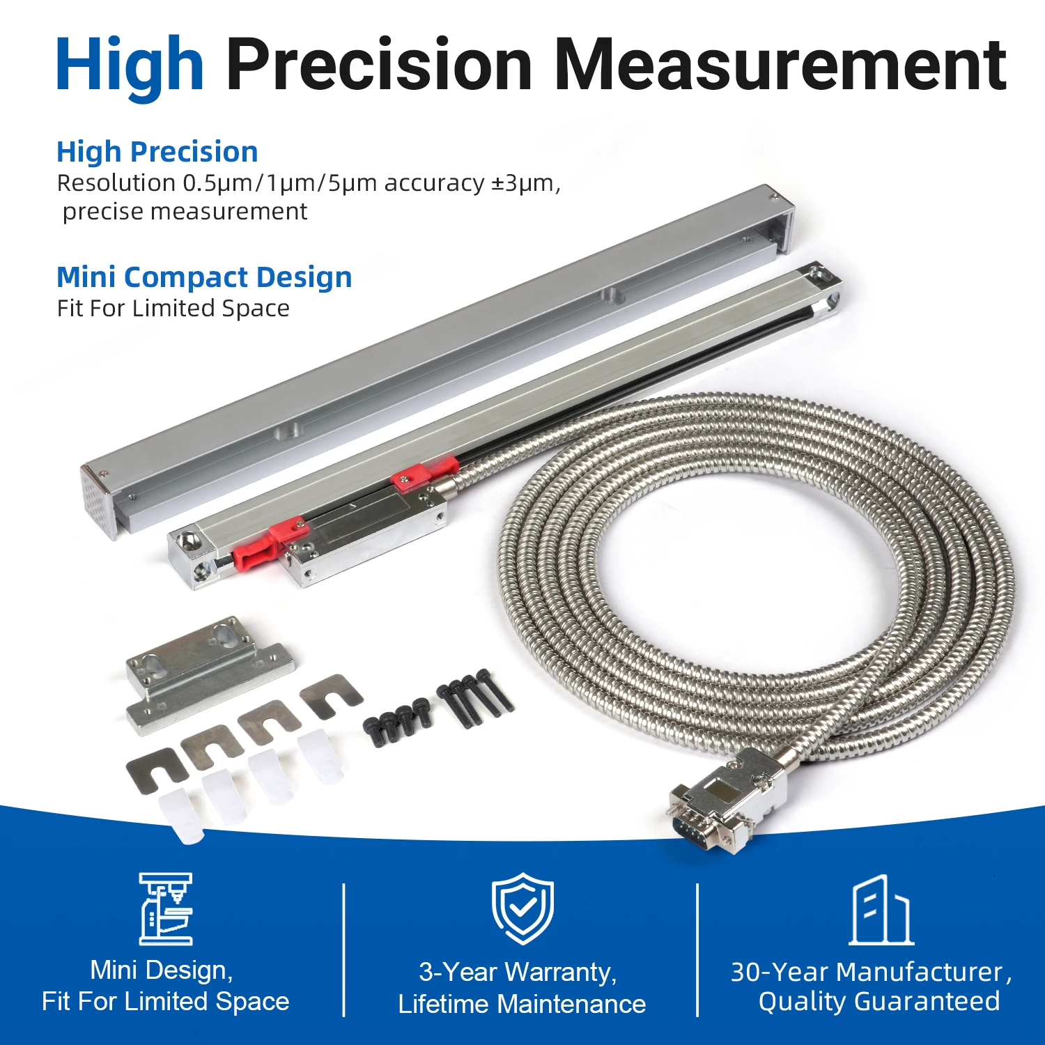 KA500 Series Optical Encoder Scale A B Z Phase Signal Output CNC Lathe Mill High Accuracy Digital Measurement Sensor Equipment