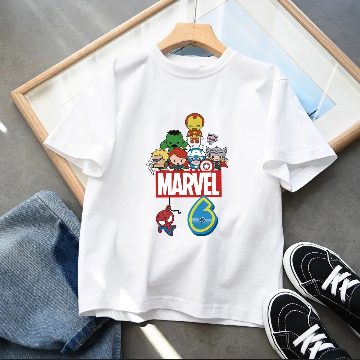 

Disney Marvel SpiderMan Party 1-10 Birthday Kids Tshirts Boys T-Shirt Tees Girls T Shirt with Clothes Kids Fashion Tops gift
