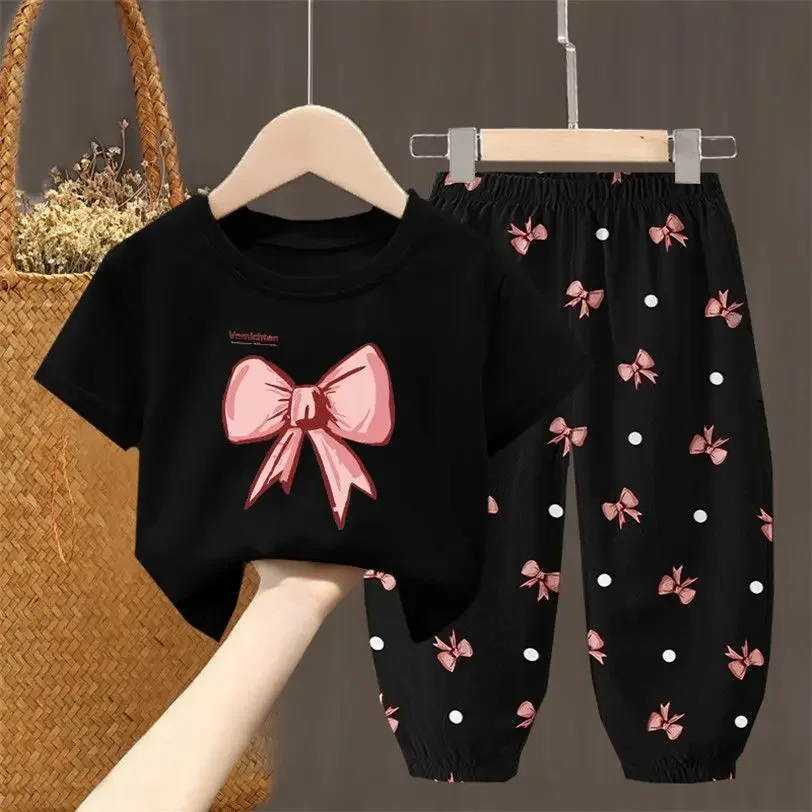 Summer Sets Children\'s Clothing Girls Kids Toddler Clothes Cute Fashion T-shirt Top Pants 2PCS Baby Girl Clothes