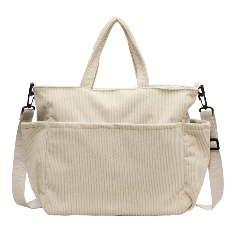 

Вельветовая большая сумка для женщин. Сумка большой вместимости с плечевым ремнем. Повседневный дизайн через плечо для ежедневного использования или путешествий.