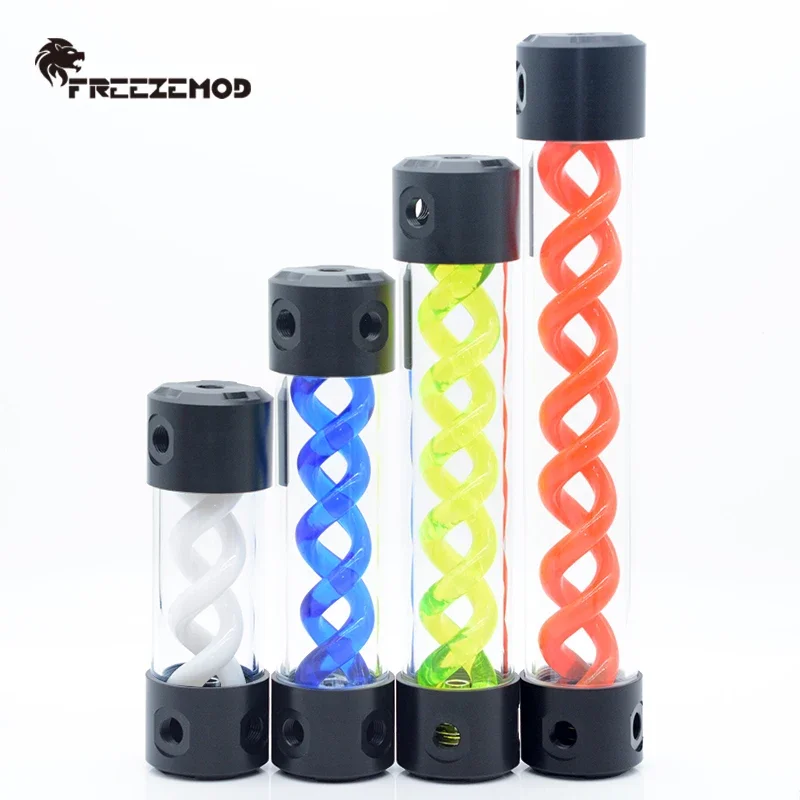 

FREEZEMOD ARGB DNA Water Tank Spiral Cylinder T Reservoir Res OD50mm Computer Cooler Built in Exhauster 5V RGB AURA SYNC