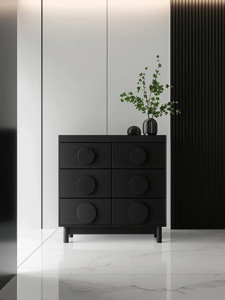 

yj5 Simple modern solid wood bedroom locker household living room entrance storage cabinet