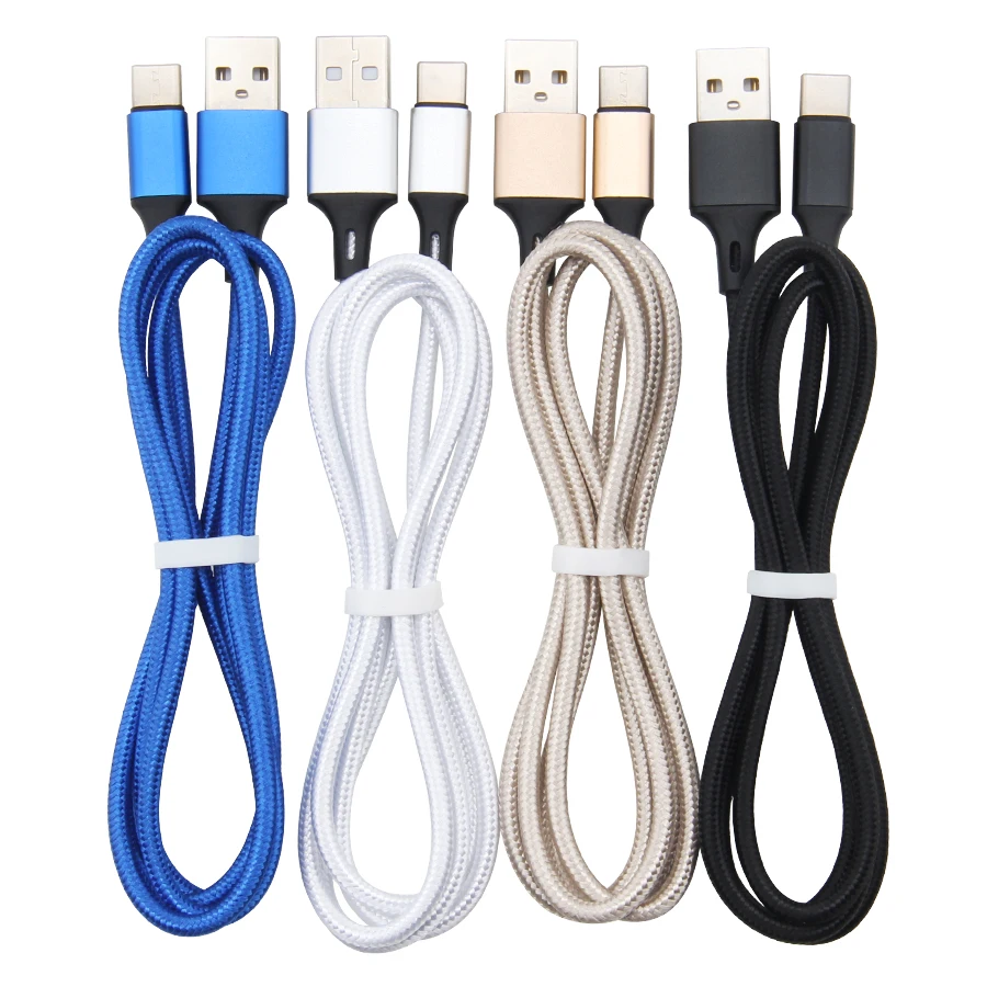 

100pcs 1m 2m 3m Nylon Micro USB Type C 8Pin Charger Cable for iPhone 13 12 11 X Samsung Mobile Phone Fast Charging Cables Cord