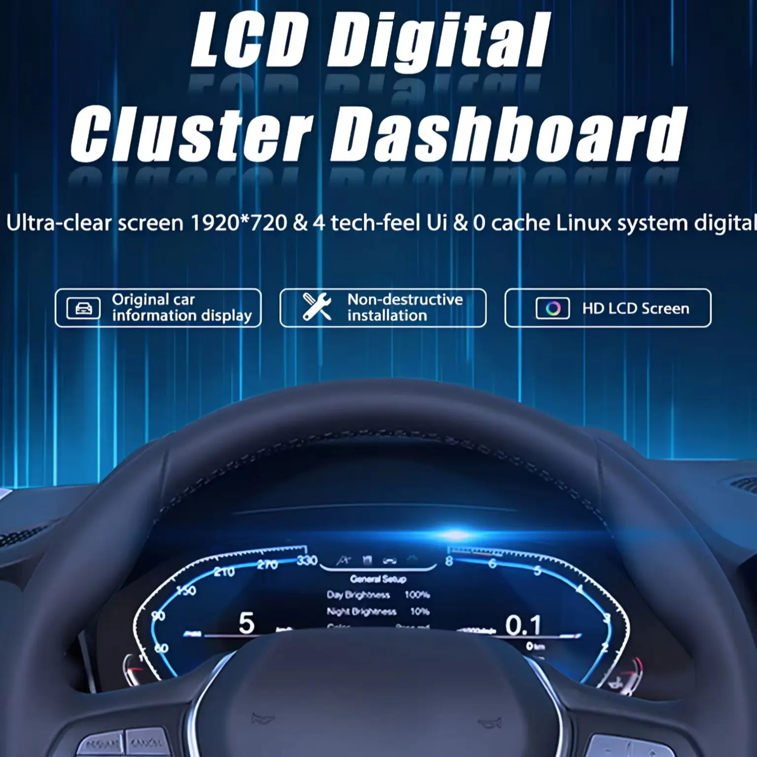 12.3'' Carcluster Plug & Play Dashboard For BMW 1 Series F20 F52 2 Series F22 X1-F48 F49 X2-F39 2013-2025 Years Digital Cluster LCD Speedometer Virtual Cockpit Carplay Android Mirror