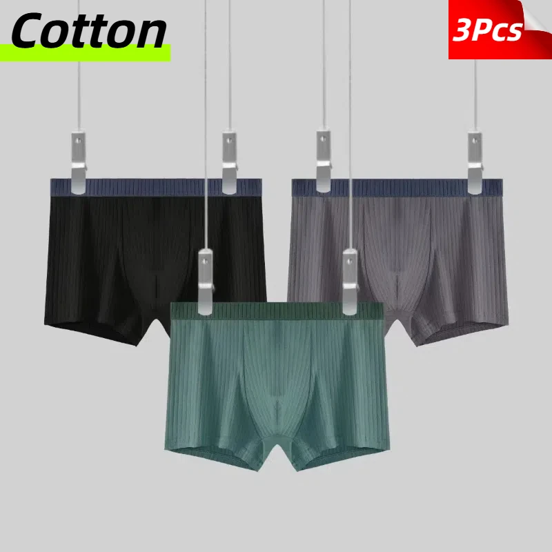

3 шт., мужское нижнее белье, трусики Hombre, хлопковое нижнее белье для взрослых, шорты-боксеры, удобное дышащее сексуальное нижнее белье, однотонные плавки