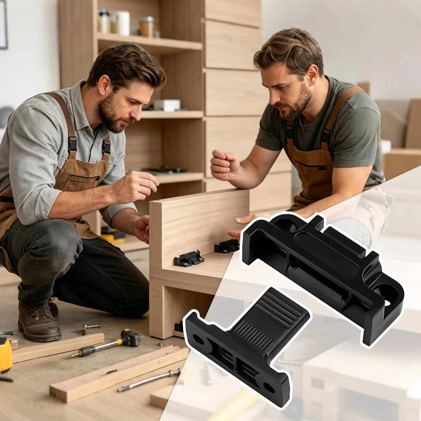 10 Pieces Detachable Adjustable Quick Release Furniture Clip Roman Column Connector for Wardrobe Kitchen Cabinet Bathroom Vanity