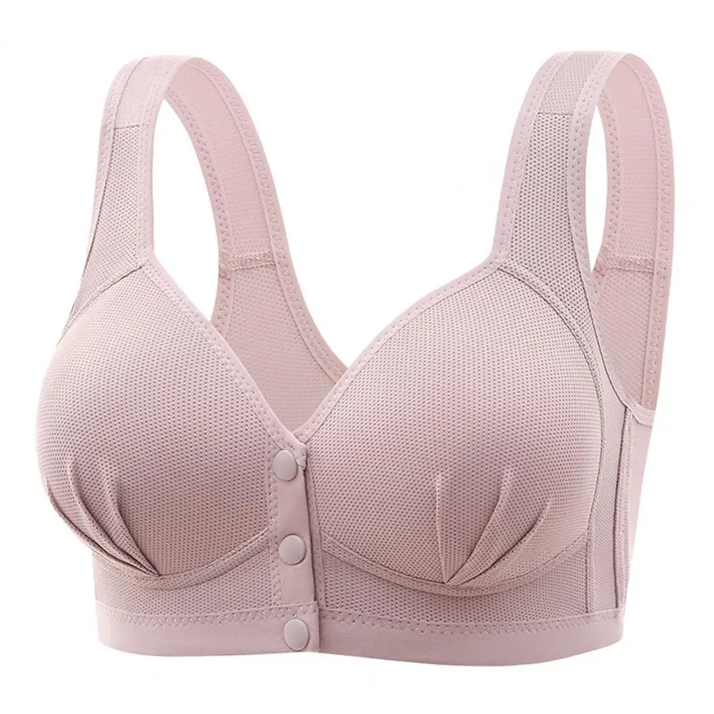 Non-wired Bra Comfortable Wireless Front Closure Push-up Bra for Mid-aged Women Plus Size Vest Style B/c for Mom for Ultimate