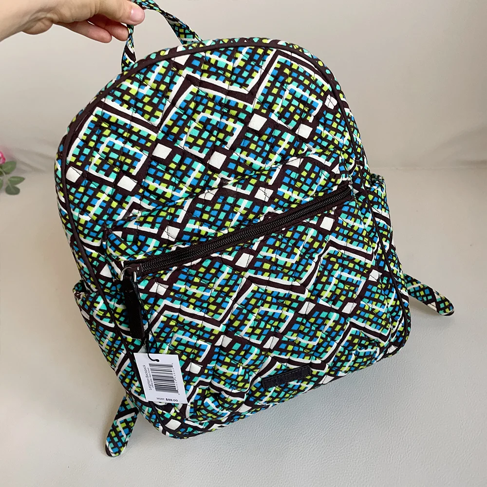 VB pure cotton environmentally friendly printed mini cute backpack, small backpack, short distance travel portable backpack