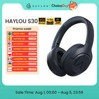 HAYLOU S30 Wireless Bluetooth 5.4 Headphones 43dB Adaptive Noise Cancelling Headsets 40mm Driver 80H Playtime Earphones