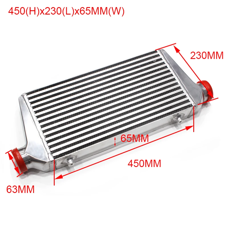 Car Universal Aluminmum Turbo Intercooler bar&plate OD=65/76MM 450x230x65mm 450x300x76mm 550x180x65mm Front Mount intercooler