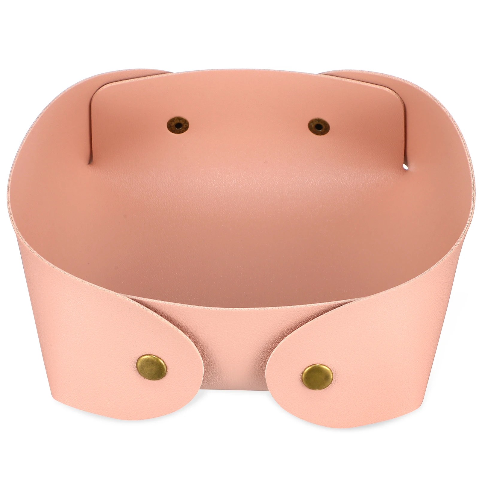 

Storage Tray PU Desk ganizer Foldable Small Bin Golden Buckle Easy Cleaning Jewelry Key Watch Pen Glasses Holder Home
