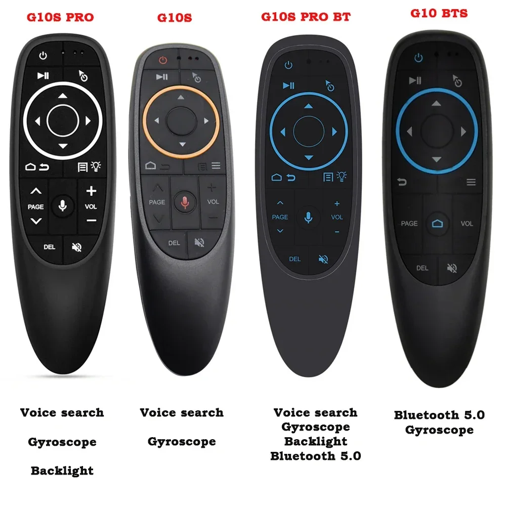G10S G10SPRO G10BTS G10SPROBT Air Mouse Control remoto por voz 2,4G giroscopio inalámbrico IR aprendizaje para Android TV Box PC