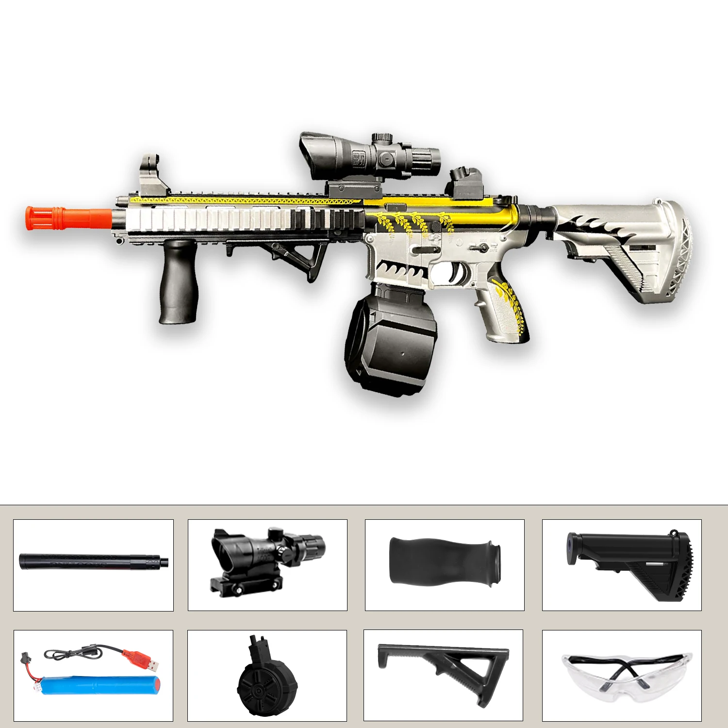 Electric Gel Ball Toy Gun Automatic Shooting Toy Gel Ball Toy Gun Shooting Game Outdoor Activities (Bullets Not Included)